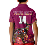 custom-text-and-number-maroons-rugby-polo-shirt-kid-queensland-kangaroo-aboriginal-dot-paintings