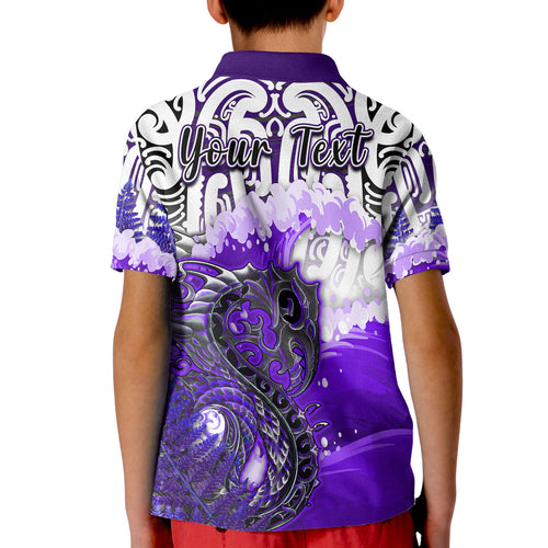 custom-personalised-manaia-maori-polo-shirt-fern-aotearoa-purple-waves