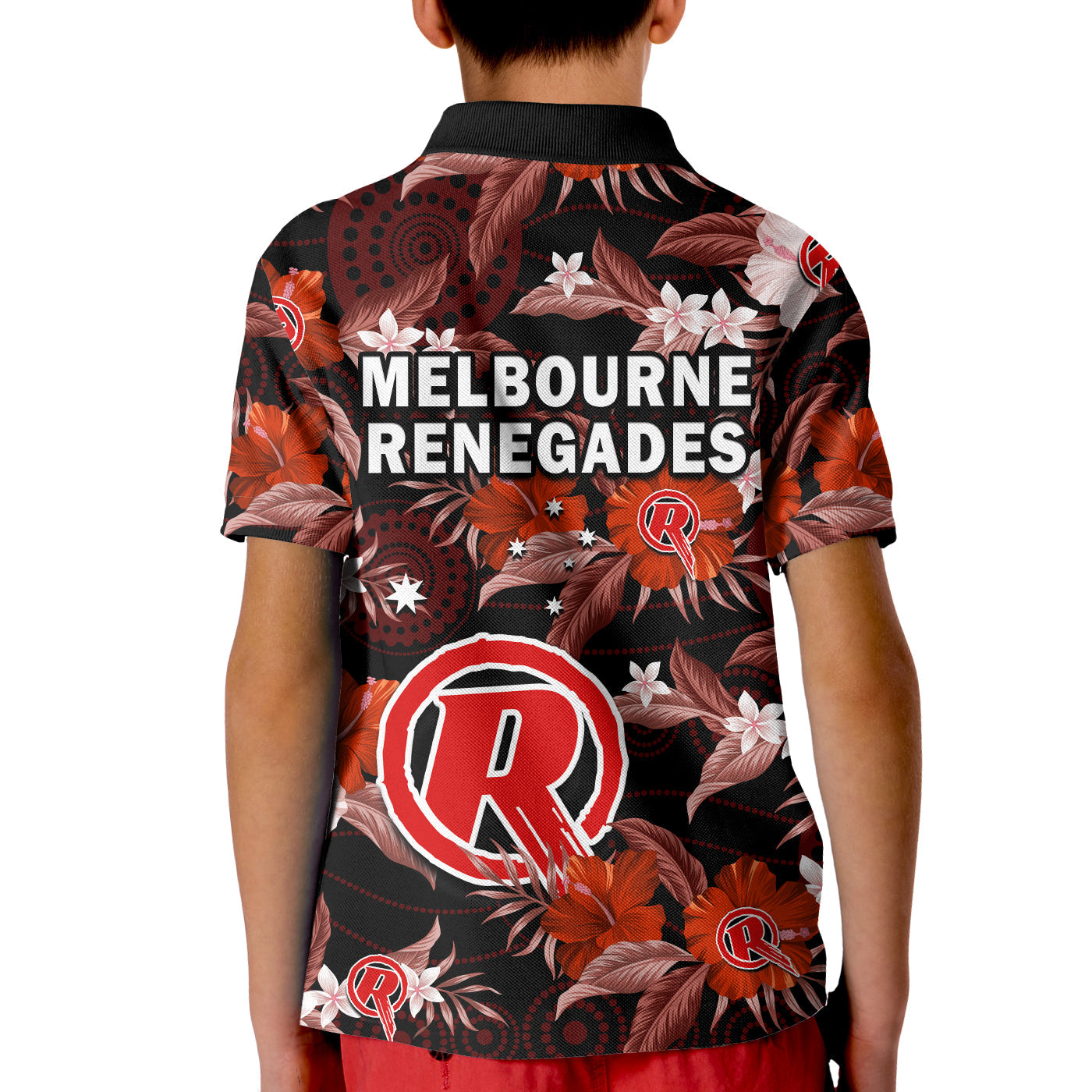 melbourne-renegades-cricket-polo-shirt-aboriginal-art-mix-tropical-flowers
