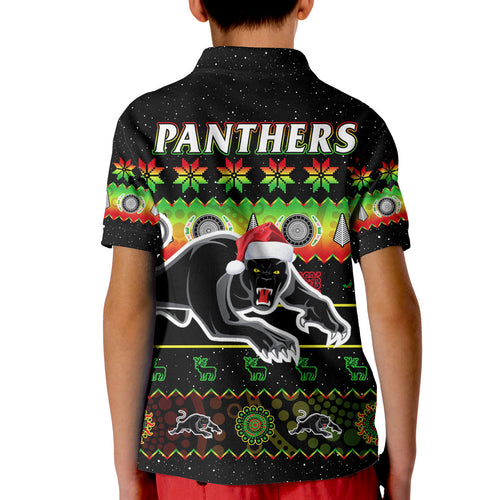 penrith-panthers-christmas-polo-shirt-kid-the-riff-aboriginal-art-merry-xmas