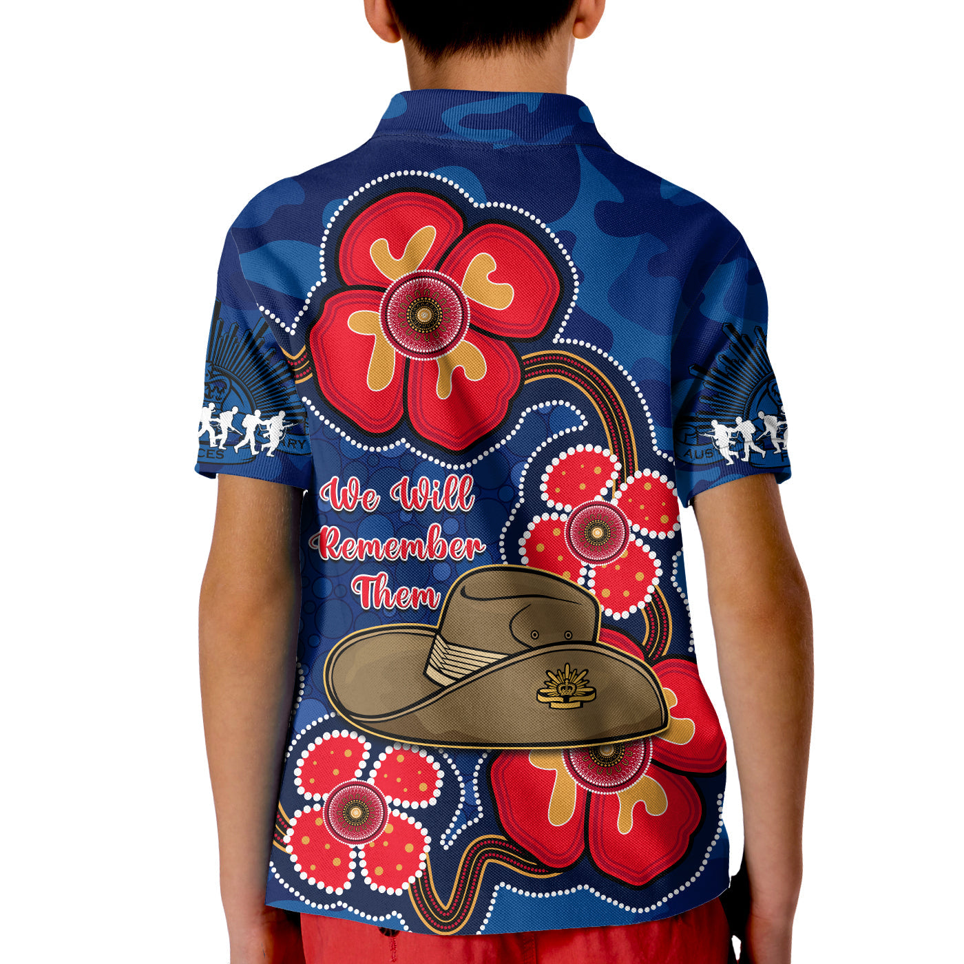 australia-anzac-polo-shirt-kid-lest-we-forget-camouflage-mix-aboriginal-poppies-and-slouch-hat