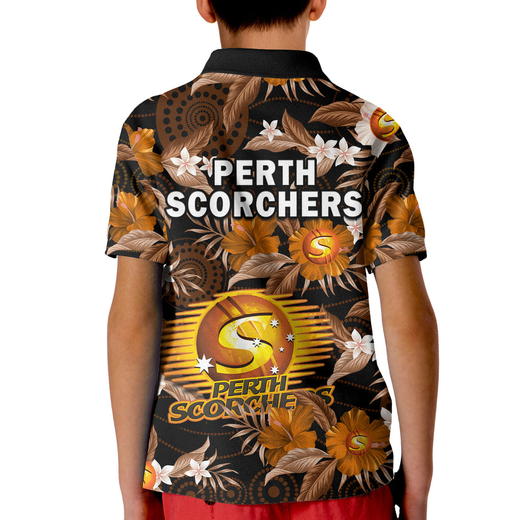 perth-scorchers-cricket-polo-shirt-aboriginal-art-mix-tropical-flowers