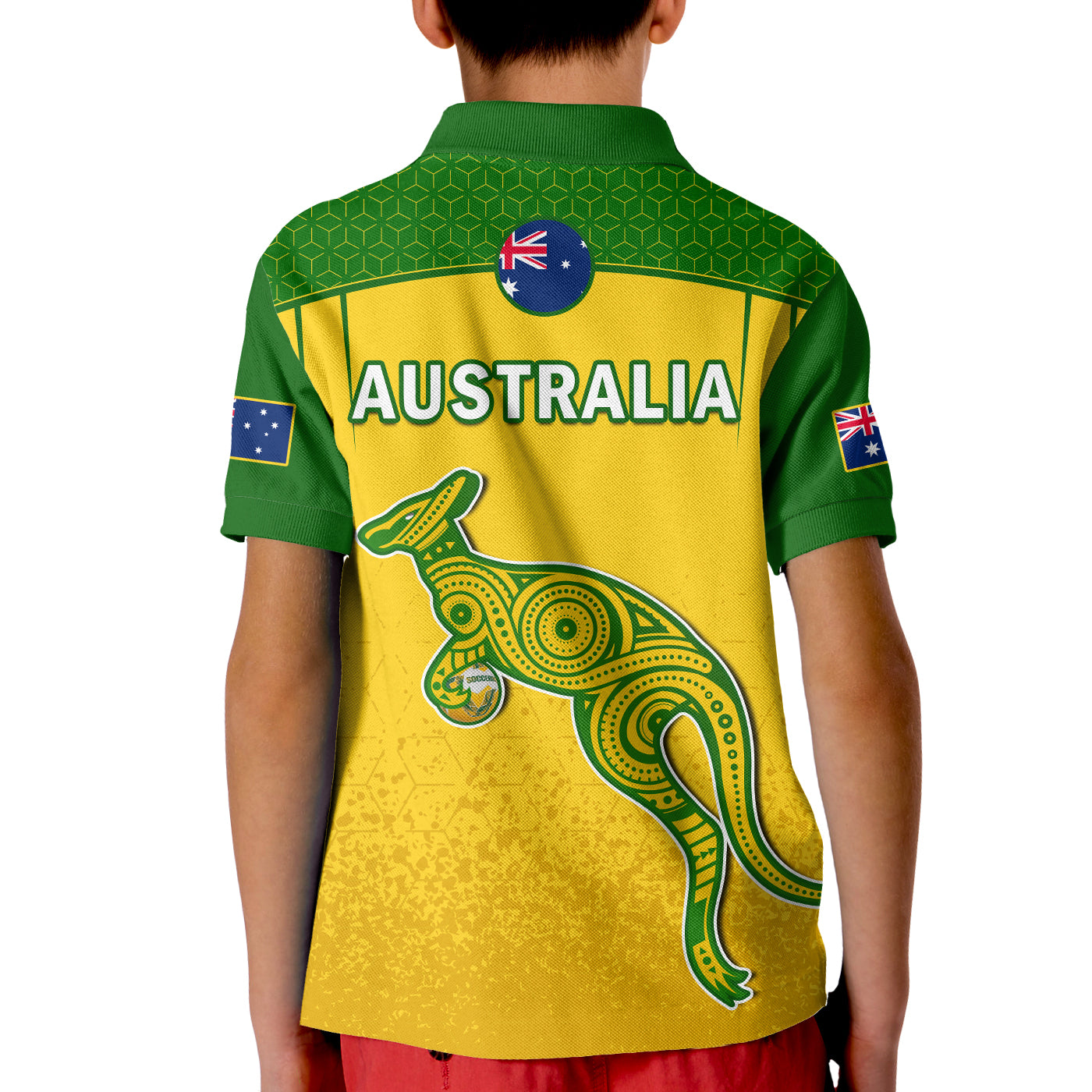 australia-soccer-polo-shirt-kid-socceroos-dots-kangaroo-simple-style