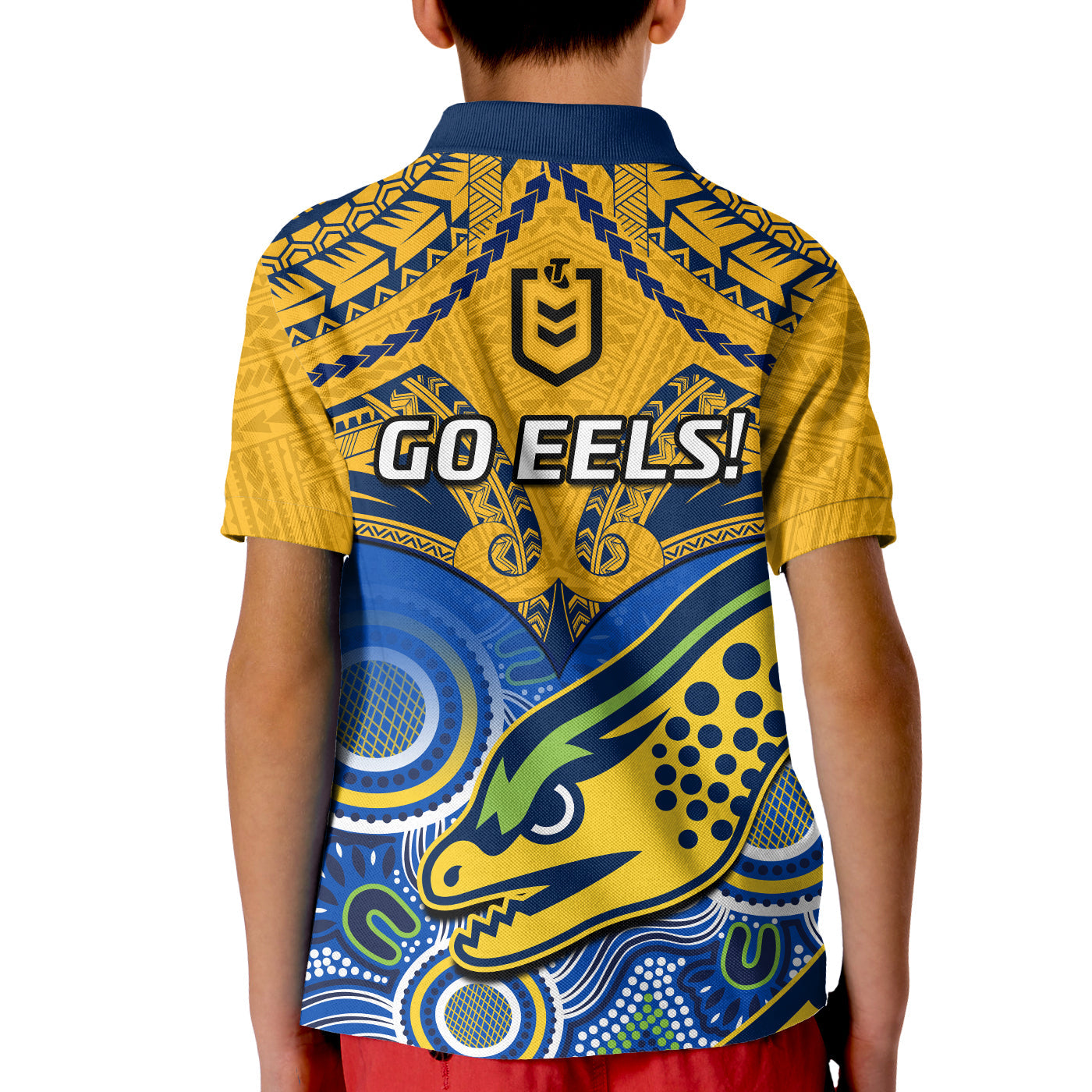 parramatta-rugby-2023-polo-shirt-kid-go-eels-polynesian-mix-indigenous-art