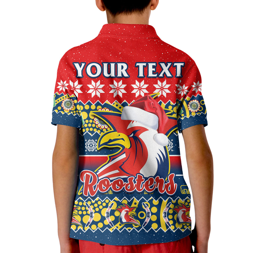 custom-personalised-sydney-roosters-christmas-polo-shirt-easts-aboriginal-art-merry-xmas