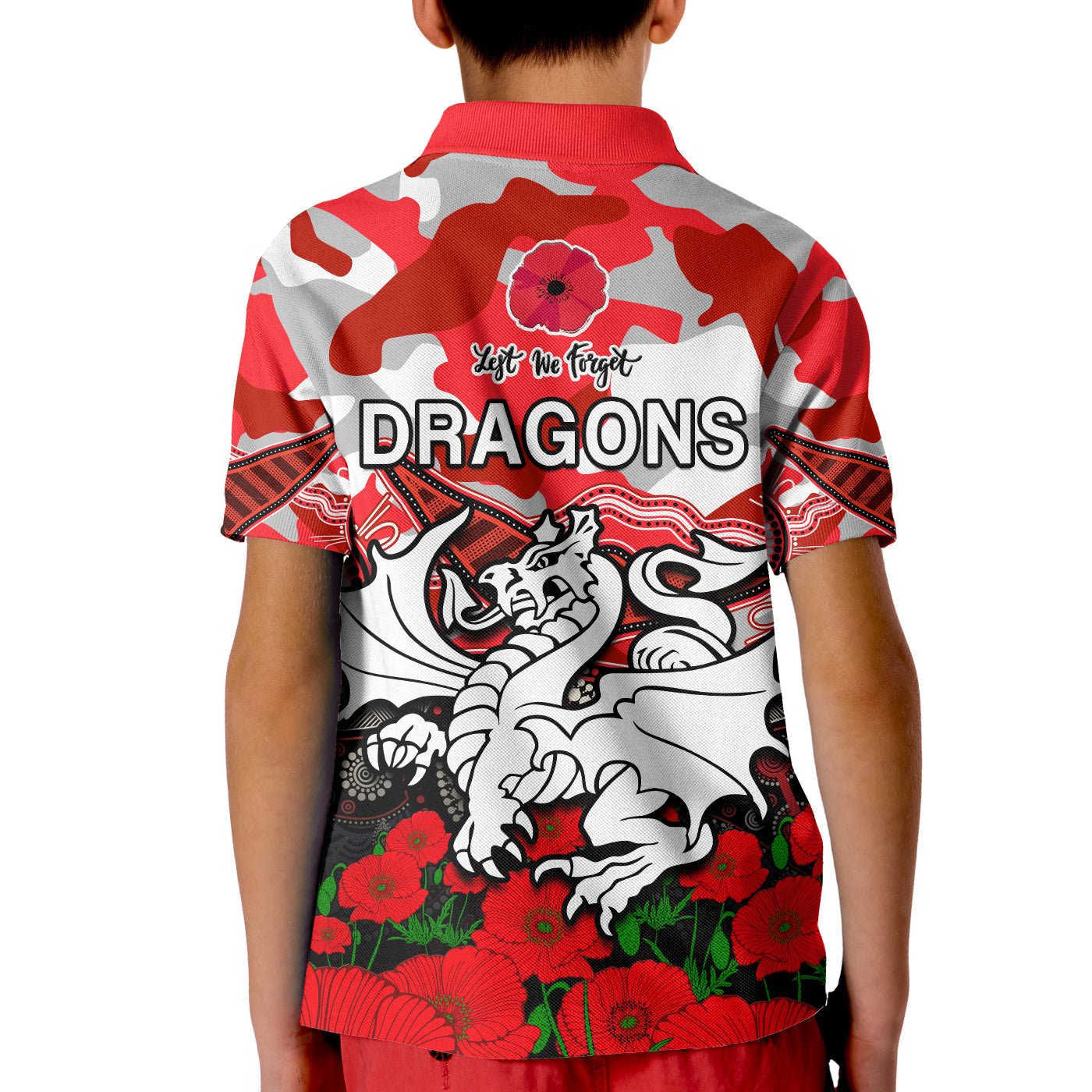 dragons-rugby-anzac-2023-polo-shirt-aboriginal-mix-poppy-lest-we-forget