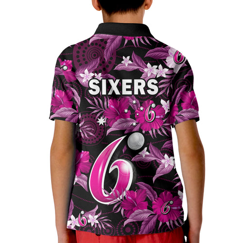 sydney-sixers-cricket-polo-shirt-aboriginal-art-mix-tropical-flowers