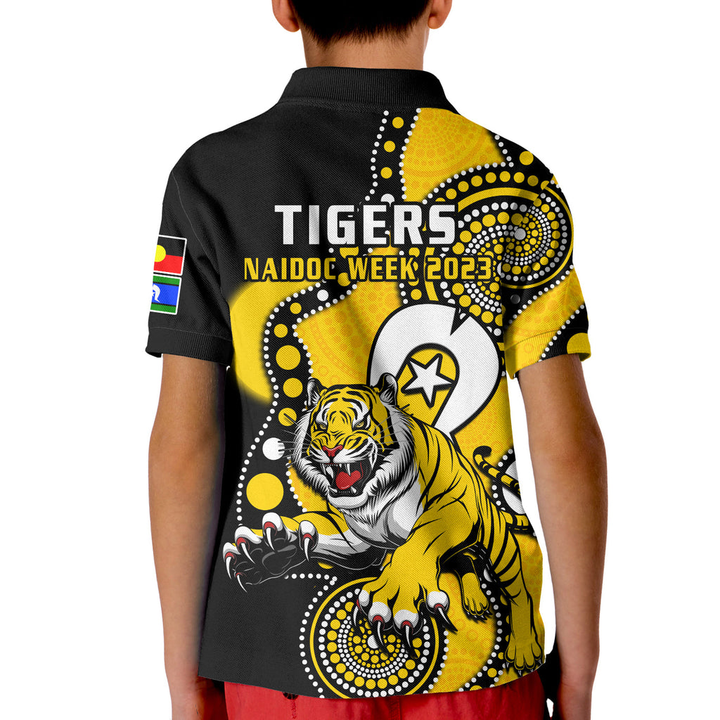 richmond-football-naidoc-2023-polo-shirt-kid-tigers-for-our-elders-indigenous-art