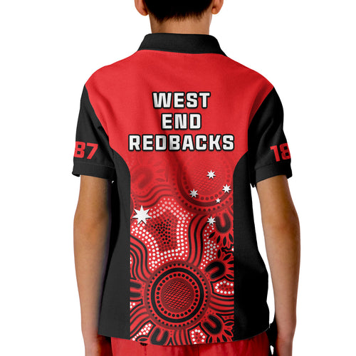 south-australia-cricket-2023-polo-shirt-kid-west-end-redbacks-sheffield-shield-indigenous