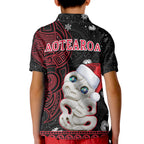 new-zealand-christmas-polo-shirt-kid-hei-tiki-red-pohutukawa-meri-kirihimete