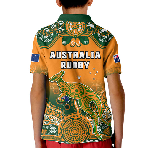 australia-rugby-polo-shirt-kid-wallabies-kangaroo-orange-aboriginal