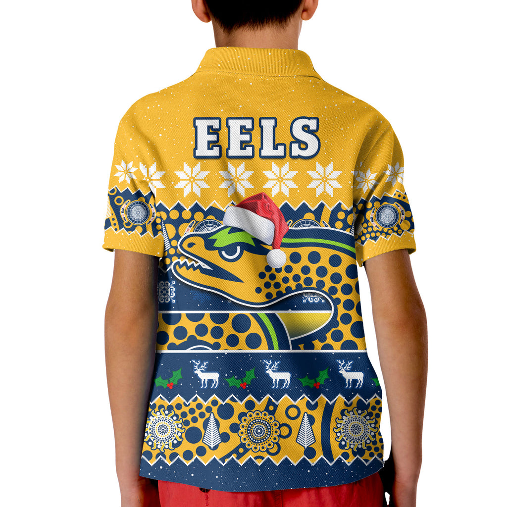 parramatta-eels-christmas-polo-shirt-kid-parra-aboriginal-art-merry-xmas