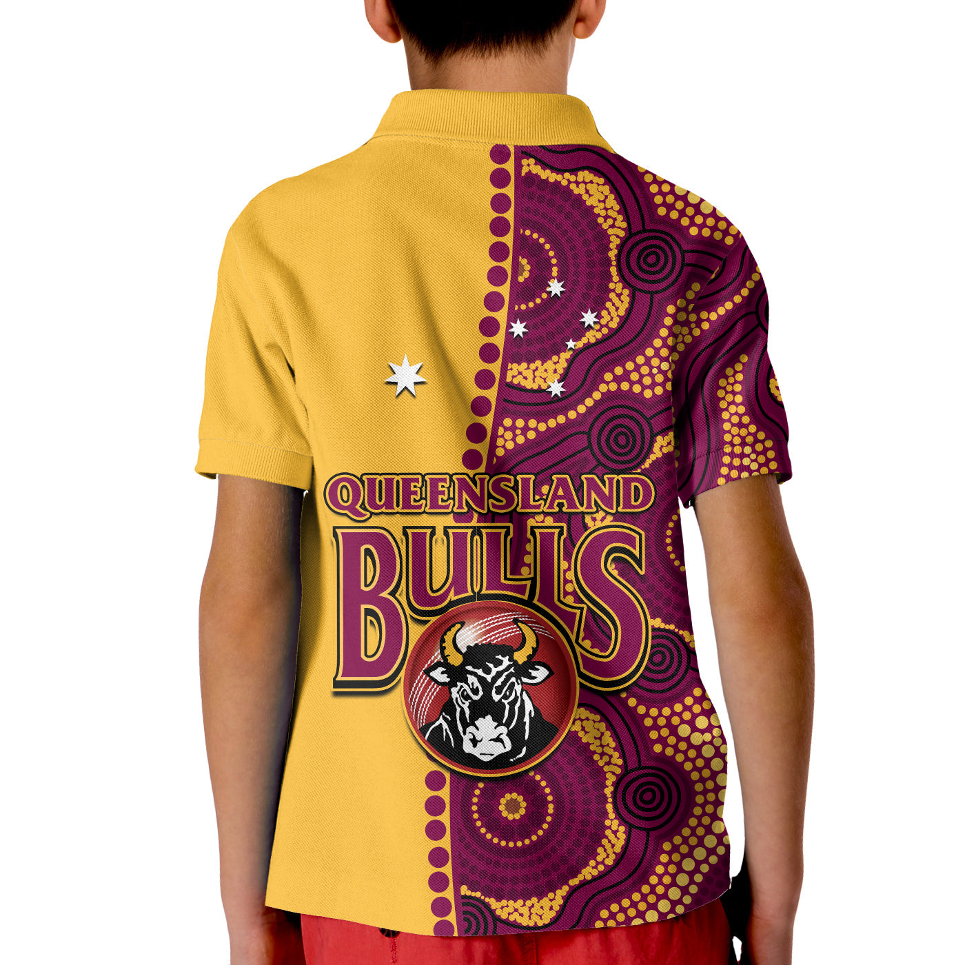 queensland-cricket-2023-polo-shirt-kid-bulls-sheffield-shield-indigenous