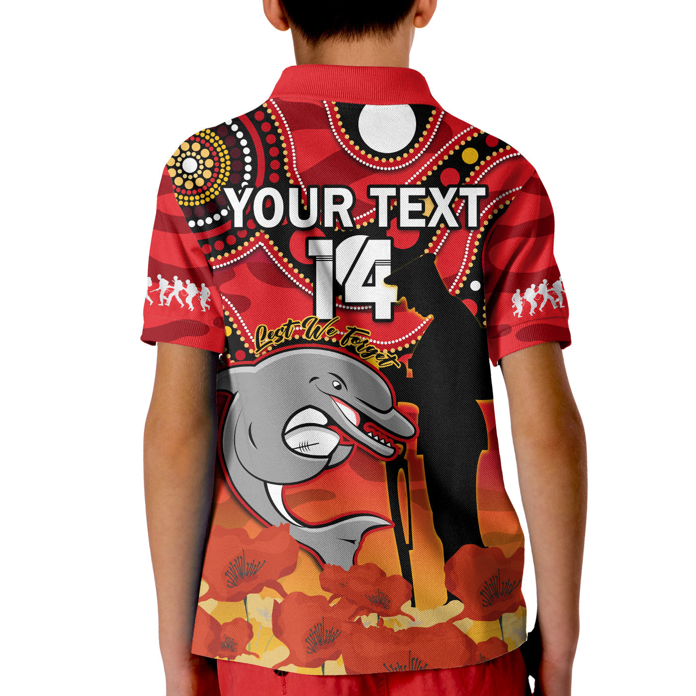 custom-text-and-number-dolphins-rugby-anzac-2023-polo-shirt-bilby-with-eggs-flag-style