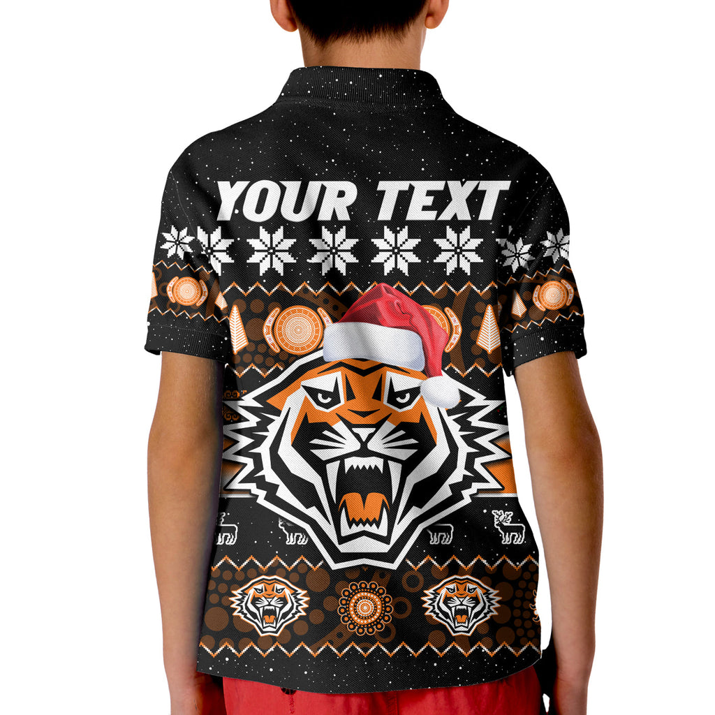 custom-personalised-wests-tigers-christmas-polo-shirt-aboriginal-art-merry-xmas