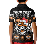 custom-personalised-wests-tigers-christmas-polo-shirt-aboriginal-art-merry-xmas