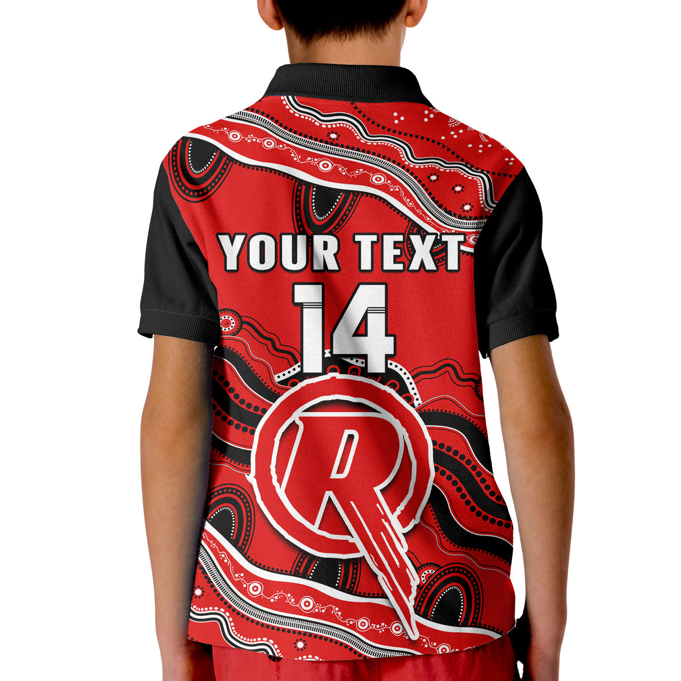 custom-text-and-number-renegades-cricket-polo-shirt-kid-melbourne-aboriginal-painting
