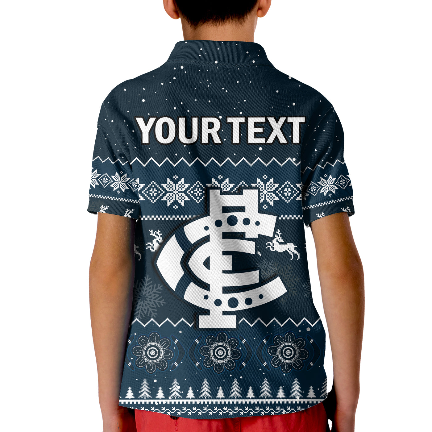 custom-personalised-carlton-football-polo-shirt-kid-blues-indigenous-merry-christmas