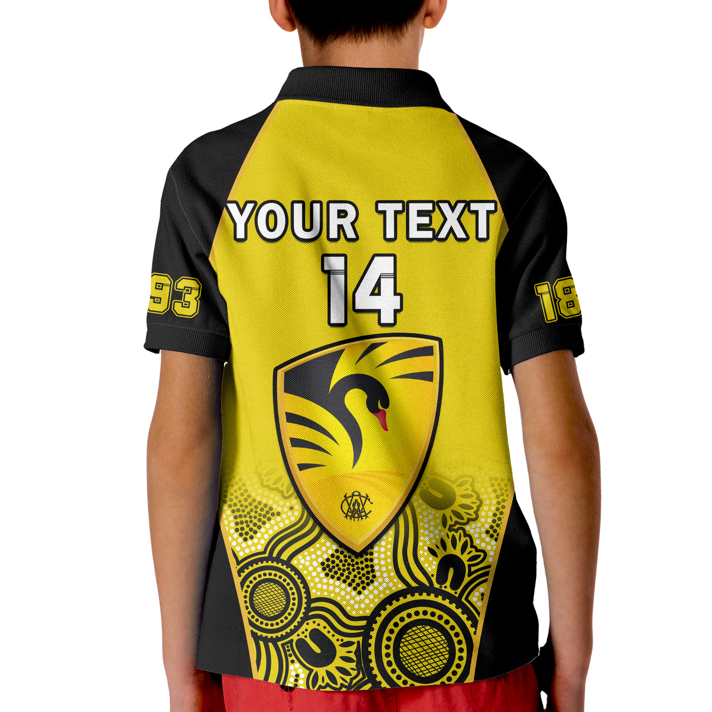custom-text-and-number-western-australia-cricket-2023-polo-shirt-kid-warriors-sheffield-shield-indigenous