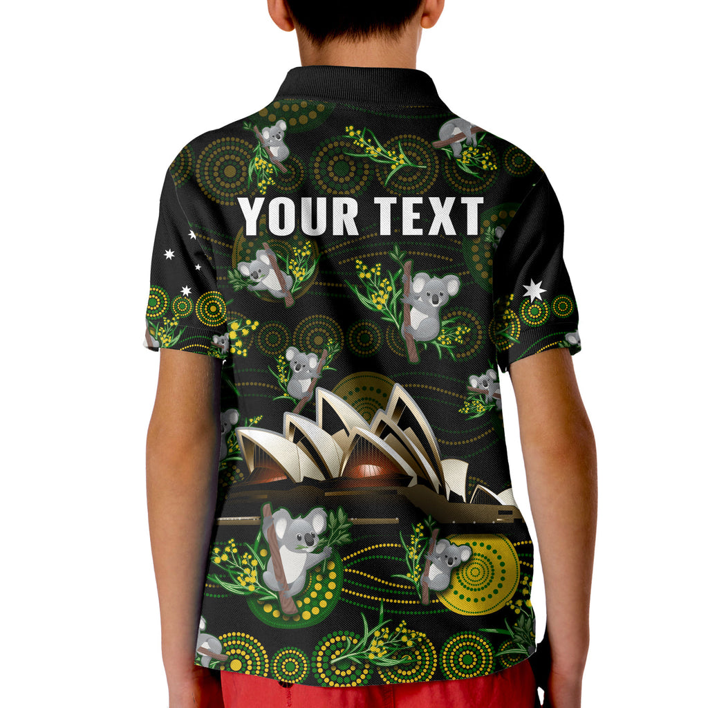 custom-personalised-australia-polo-shirt-kid-aboriginal-golden-wattle-mix-koala-and-sydney-opera-house