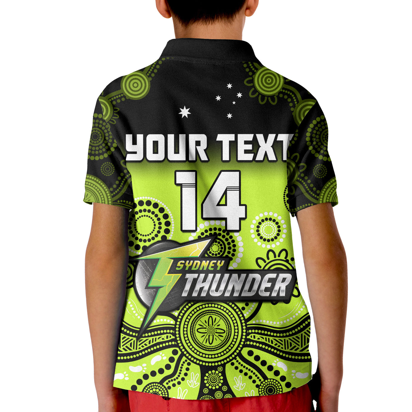 custom-text-and-number-thunder-polo-shirt-sydney-gradient-aboriginal-art
