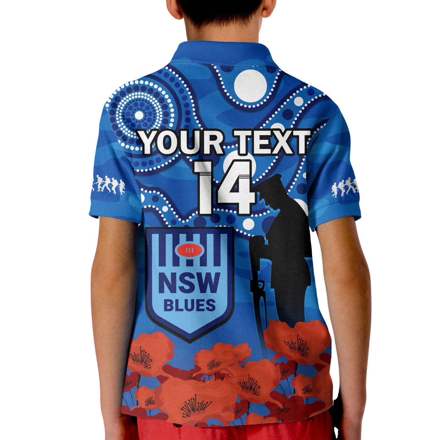 custom-text-and-number-blues-rugby-anzac-2023-polo-shirt-kid-nsw-aboriginal-mix-poppy-camouflage