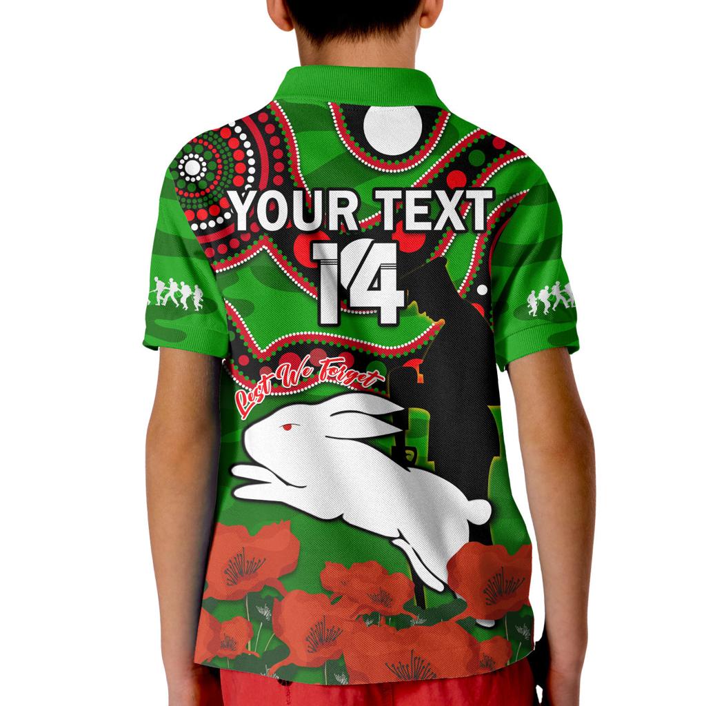 custom-text-and-number-rabbitohs-rugby-anzac-2023-polo-shirt-kid-lest-we-forget
