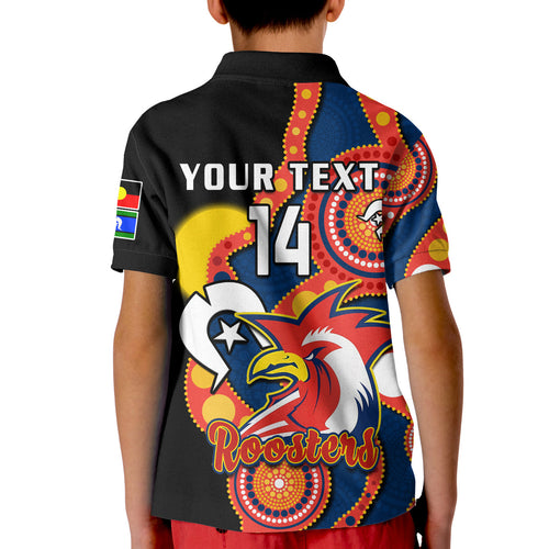 custom-text-and-number-roosters-rugby-naidoc-2023-polo-shirt-tricolours-for-our-elders-indigenous-art