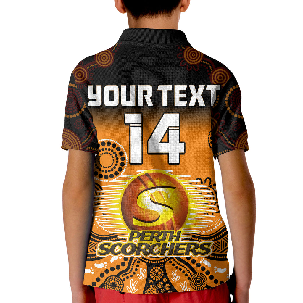 custom-text-and-number-perth-scorchers-polo-shirt-kid-gradient-aboriginal-dot-painting