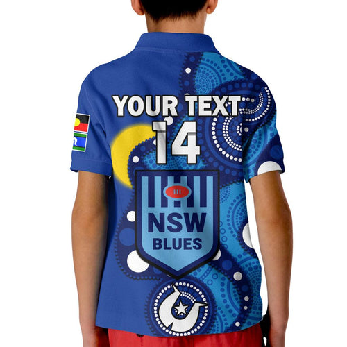 custom-text-and-number-blues-rugby-naidoc-2023-polo-shirt-kid-nsw-for-our-elders-indigenous-art