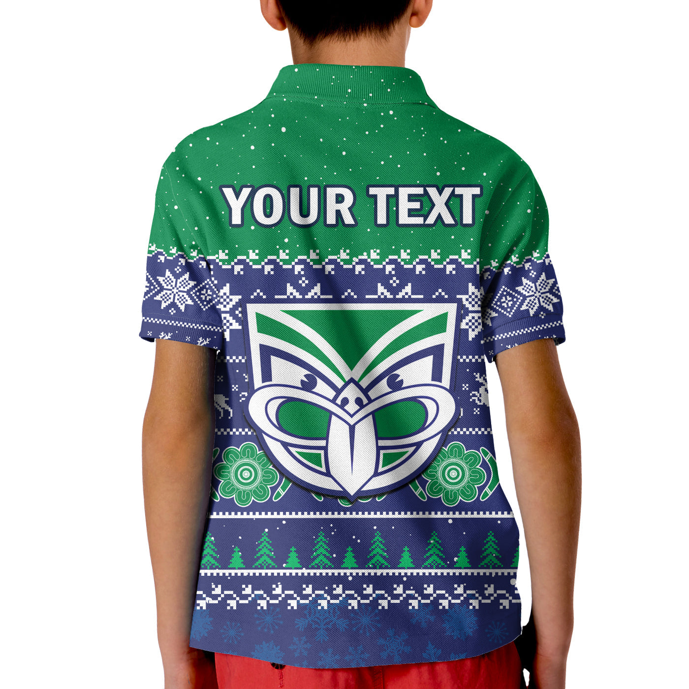 custom-personalised-warriors-rugby-polo-shirt-new-zealand-indigenous-merry-christmas
