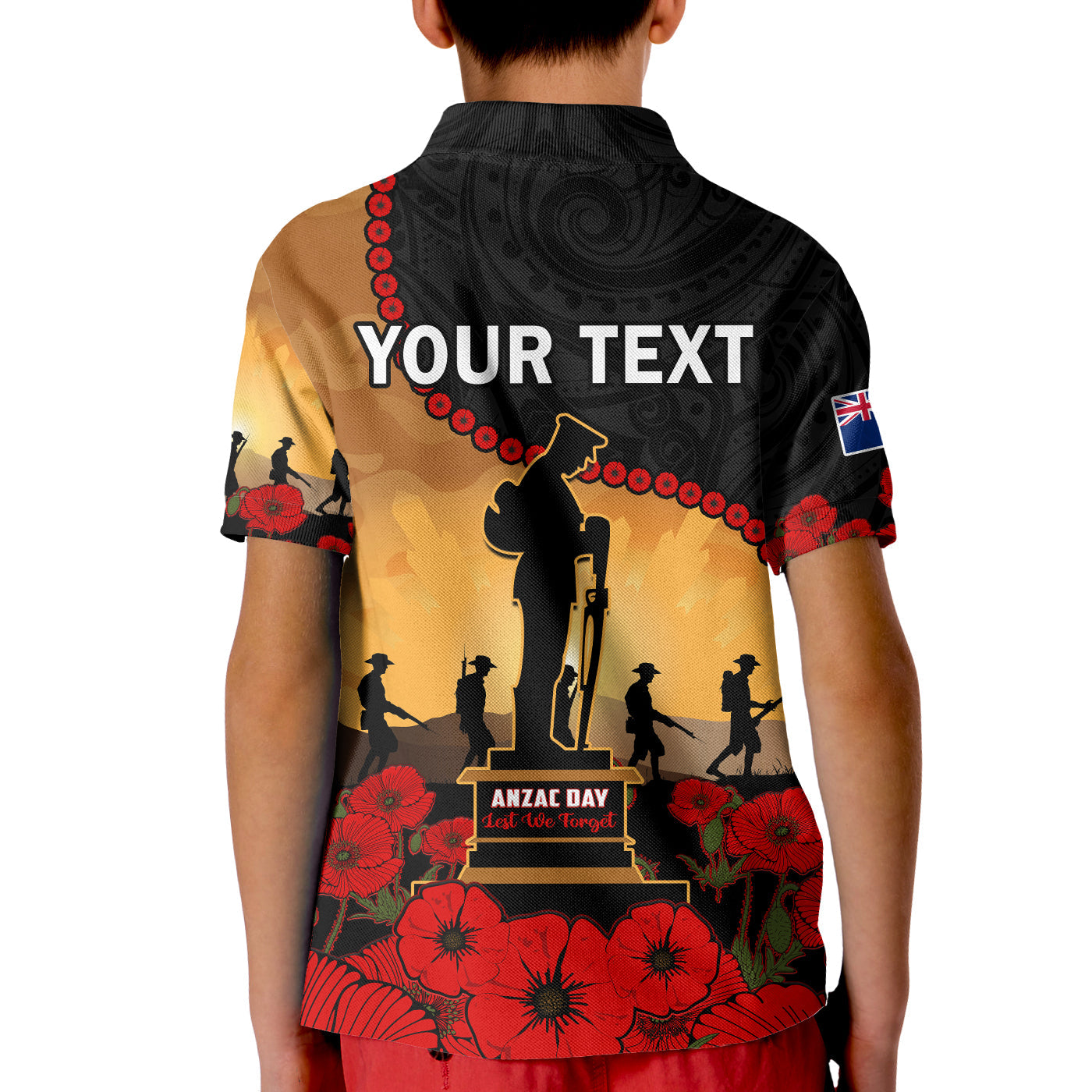 custom-personalised-new-zealand-anzac-polo-shirt-maori-camouflage-mix-poppies-we-will-remember-them