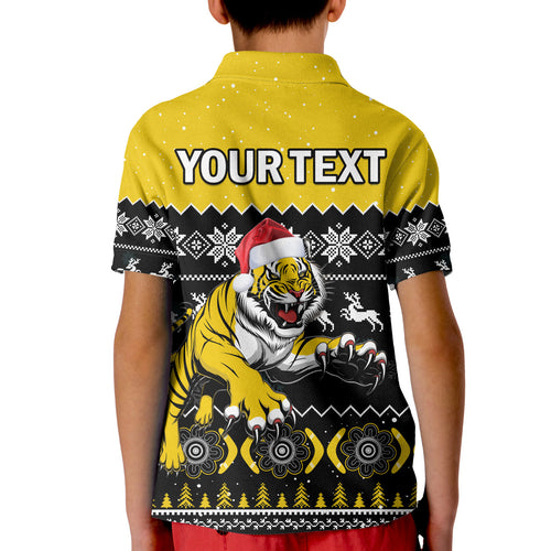 custom-personalised-richmond-football-polo-shirt-kid-tigers-indigenous-merry-christmas