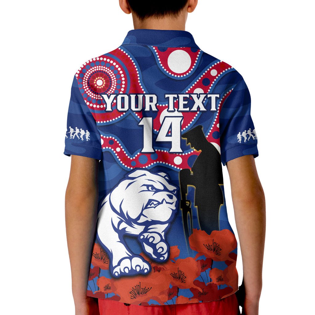 custom-text-and-number-western-bulldogs-football-anzac-2023-polo-shirt-kid-doggies-aboriginal-mix-poppy-camouflage
