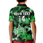 custom-text-and-number-melbourne-stars-cricket-polo-shirt-aboriginal-art-mix-tropical-flowers