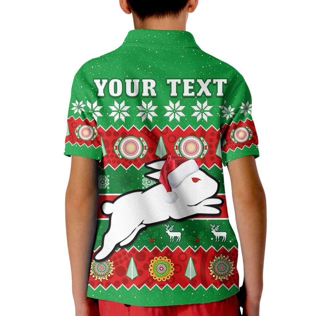 custom-personalised-rabbitohs-christmas-polo-shirt-souths-aboriginal-art-merry-xmas