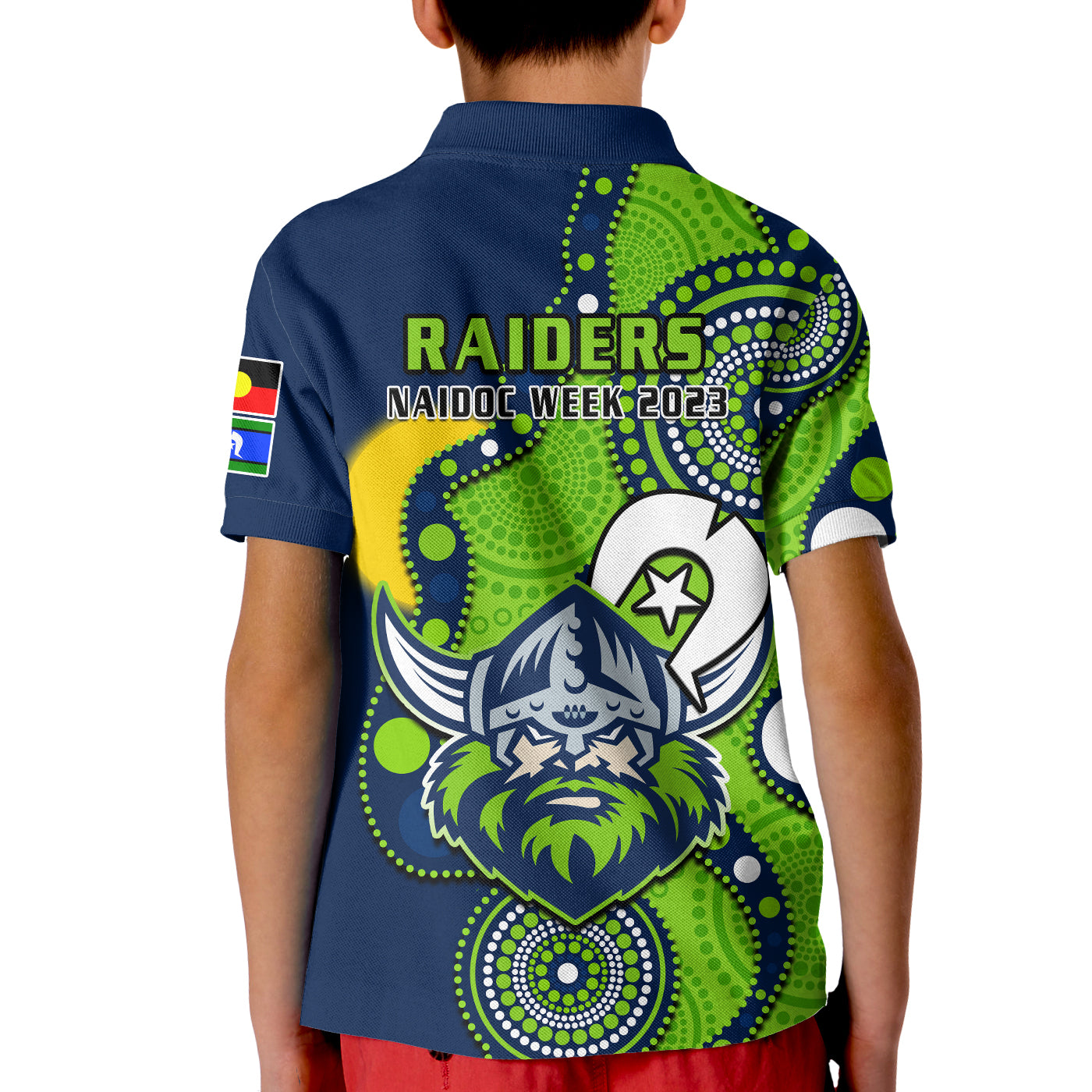 raiders-rugby-naidoc-2023-polo-shirt-kid-canberra-for-our-elders-indigenous-art