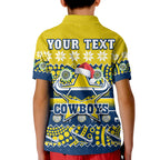 custom-personalised-cowboys-christmas-polo-shirt-kid-aboriginal-art-merry-xmas