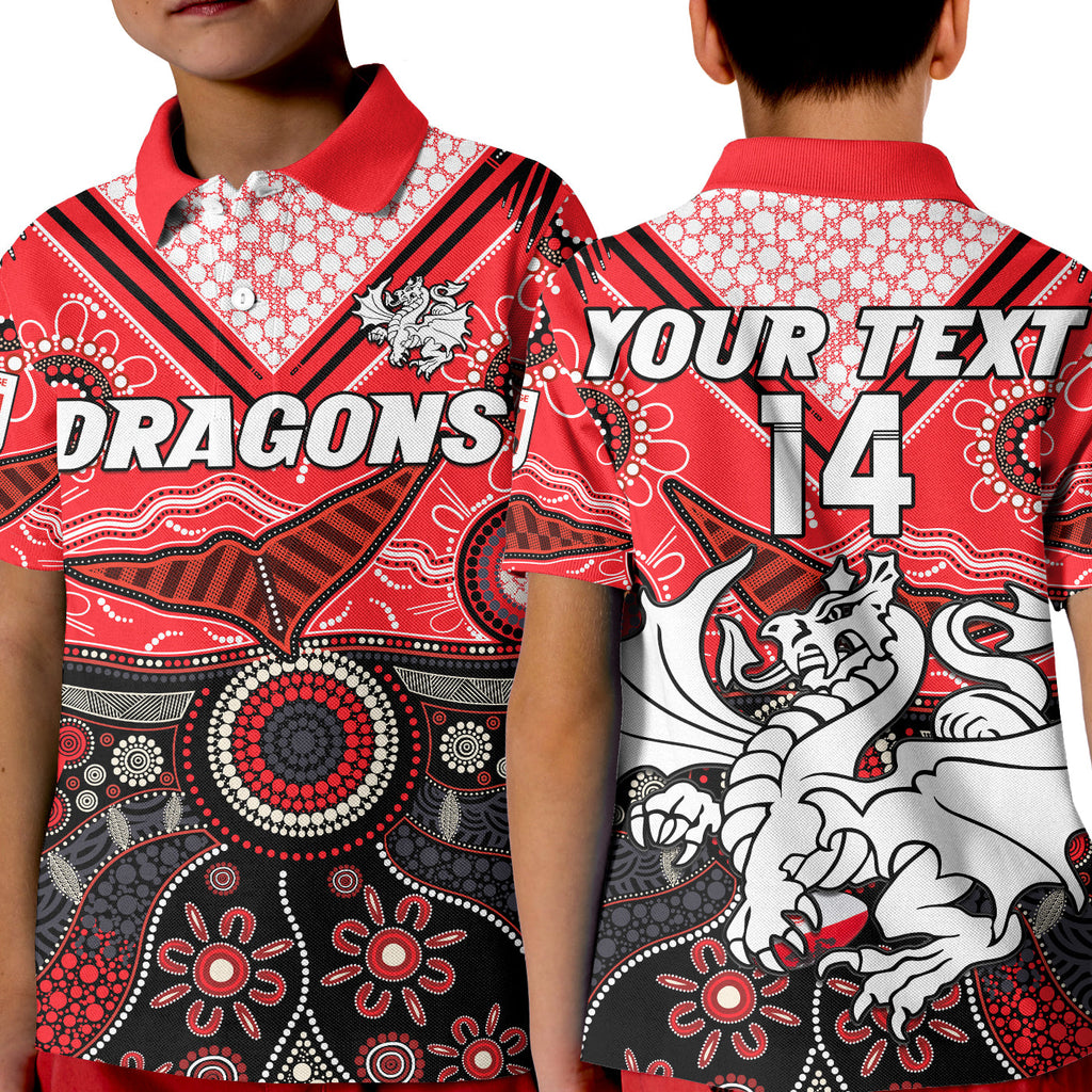 custom-text-and-number-dragons-rugby-polo-shirt-indigenous-pattern-artsy-version