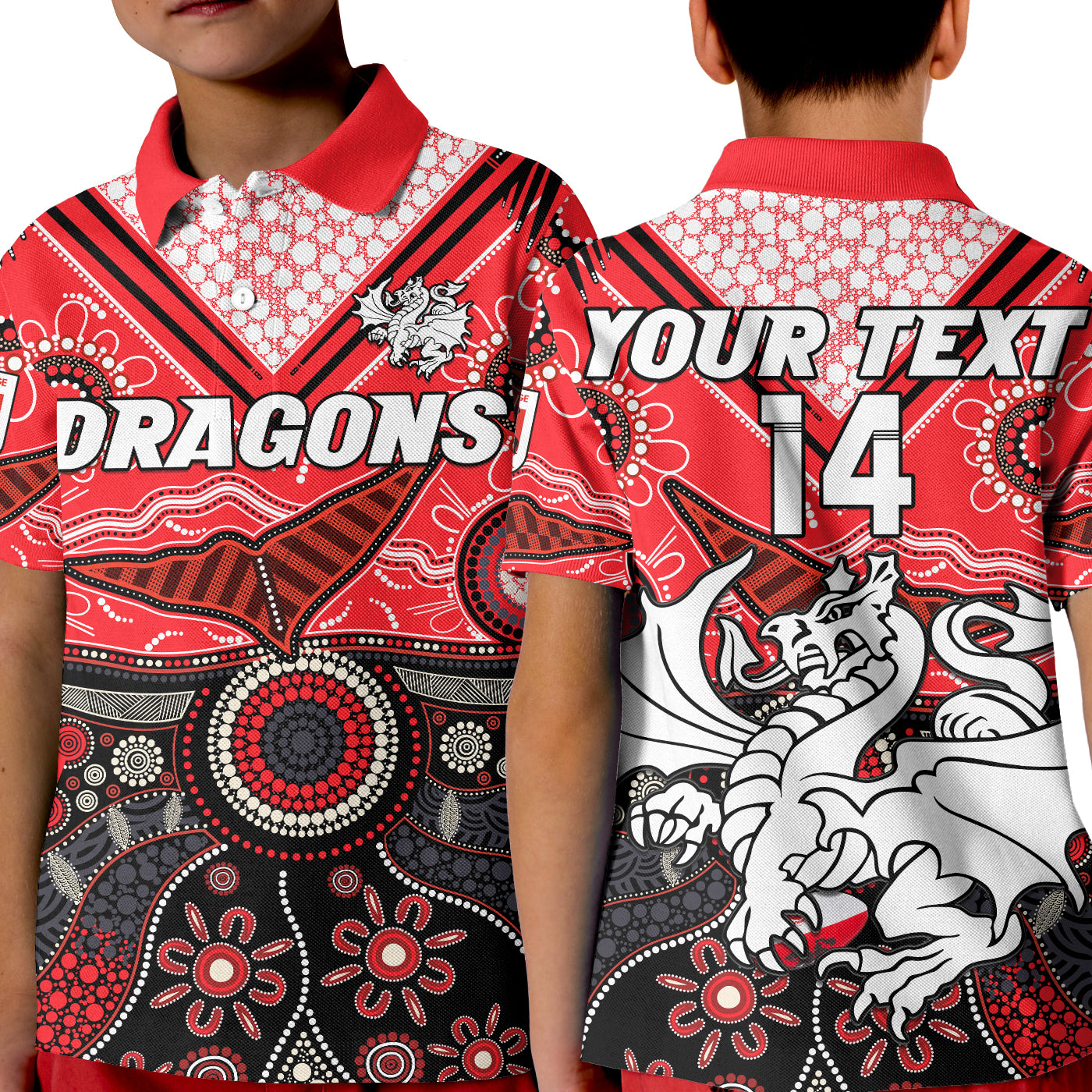 custom-text-and-number-dragons-rugby-polo-shirt-indigenous-pattern-artsy-version