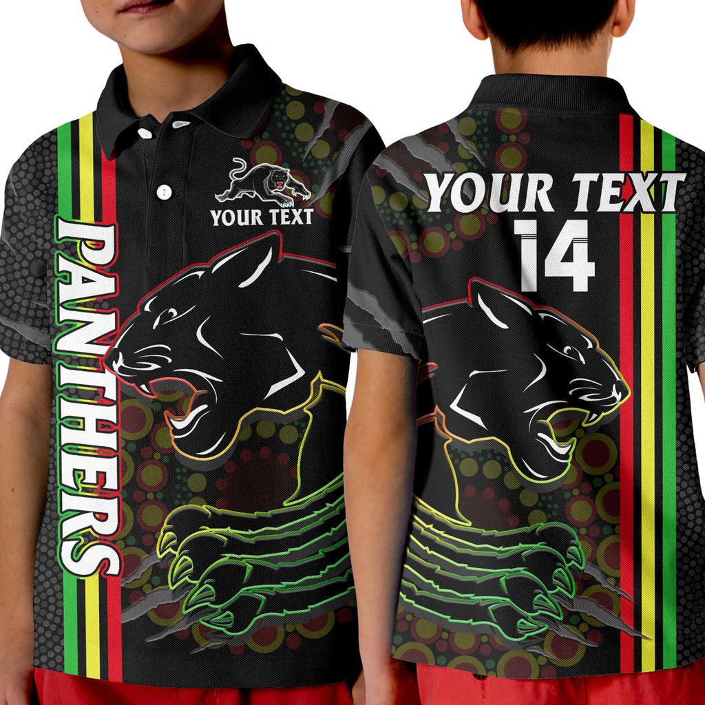 custom-text-and-number-penrith-panthers-rugby-polo-shirt-kid-the-mountain-men-aboriginal-art-dynamic