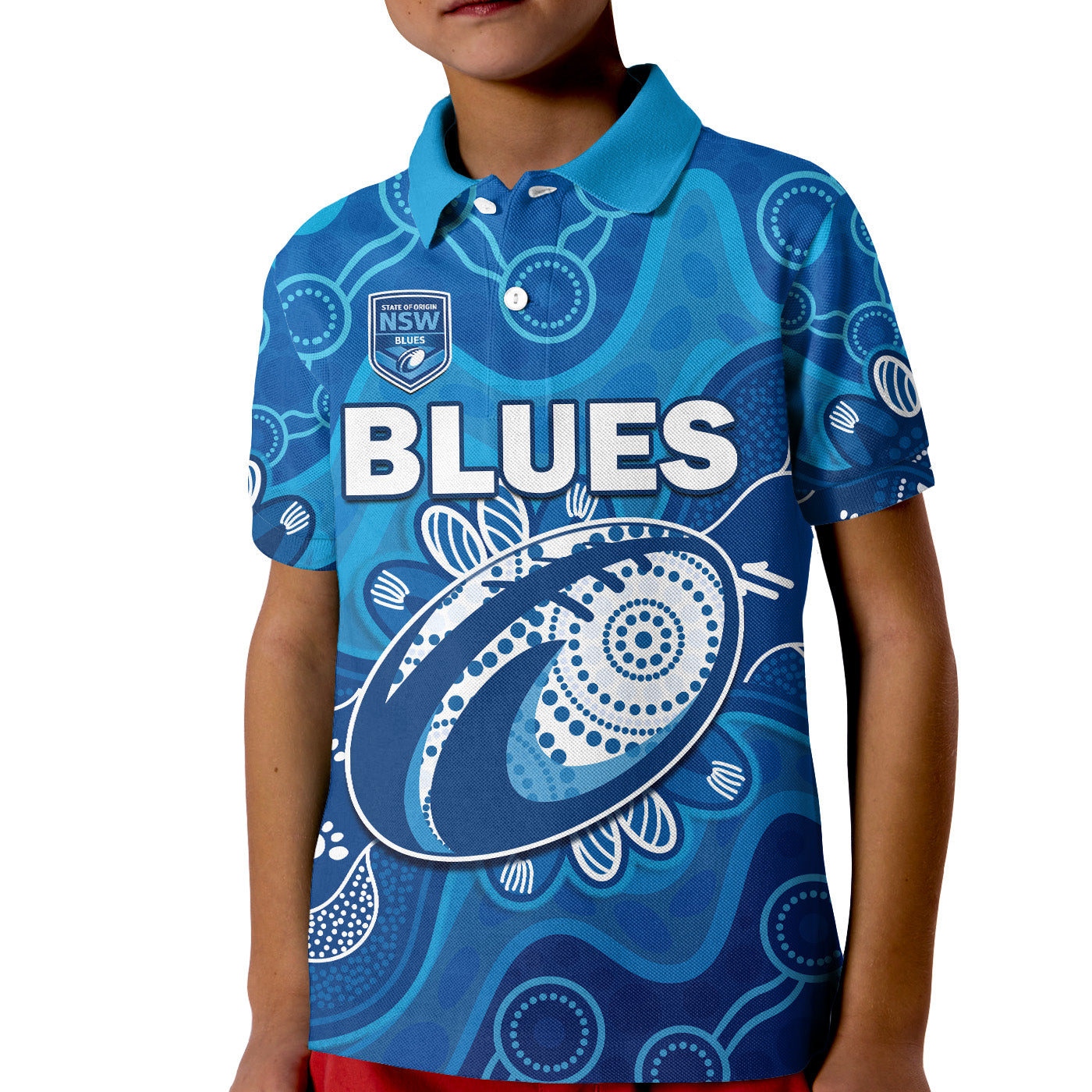 custom-text-and-number-nsw-blues-polo-shirt-kid-new-south-wales-aboriginal-art