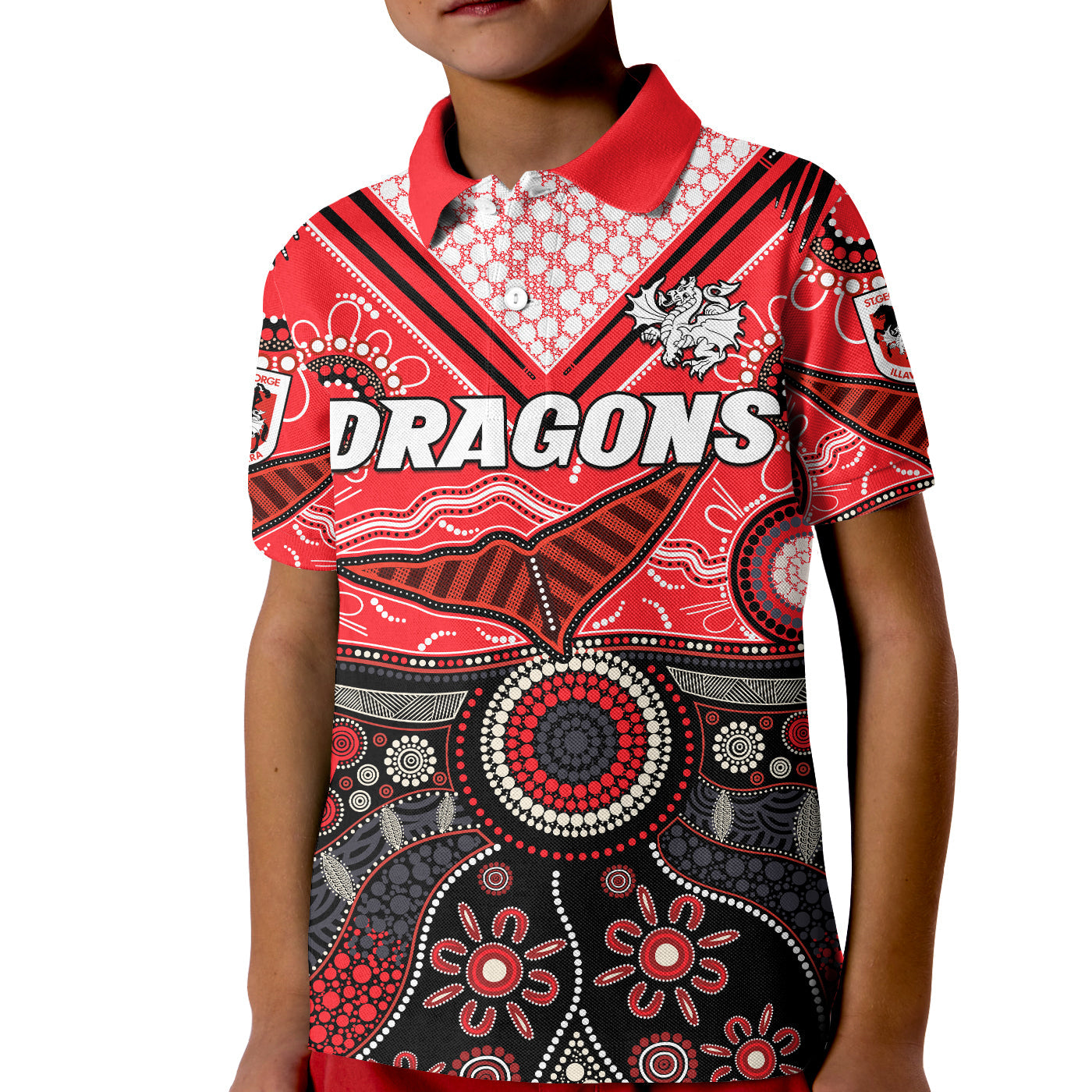custom-text-and-number-dragons-rugby-polo-shirt-indigenous-pattern-artsy-version