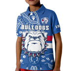 bulldogs-football-polo-shirt-kid-scraggers-1877-aboriginal-dot-painting-newest-version