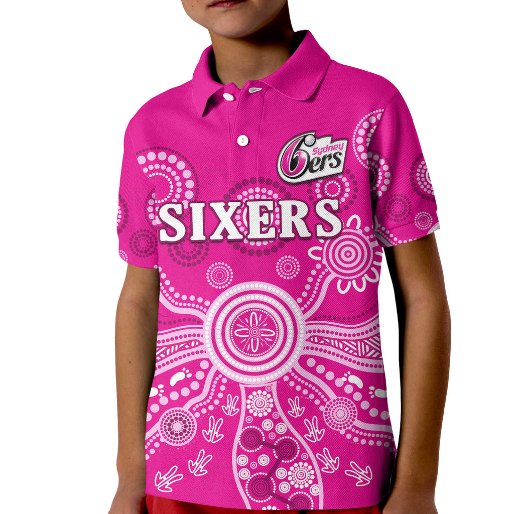 sydney-sixers-polo-shirt-cricket-indigenous-australian-art-ver02
