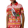 australia-polo-shirt-kid-kookaburra-mix-golden-wattle-aboriginal-art-merry-christmas