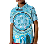 custom-text-and-number-aboriginal-stand-up-polo-shirt-kid-circle-dot-with-lizard-version-blue