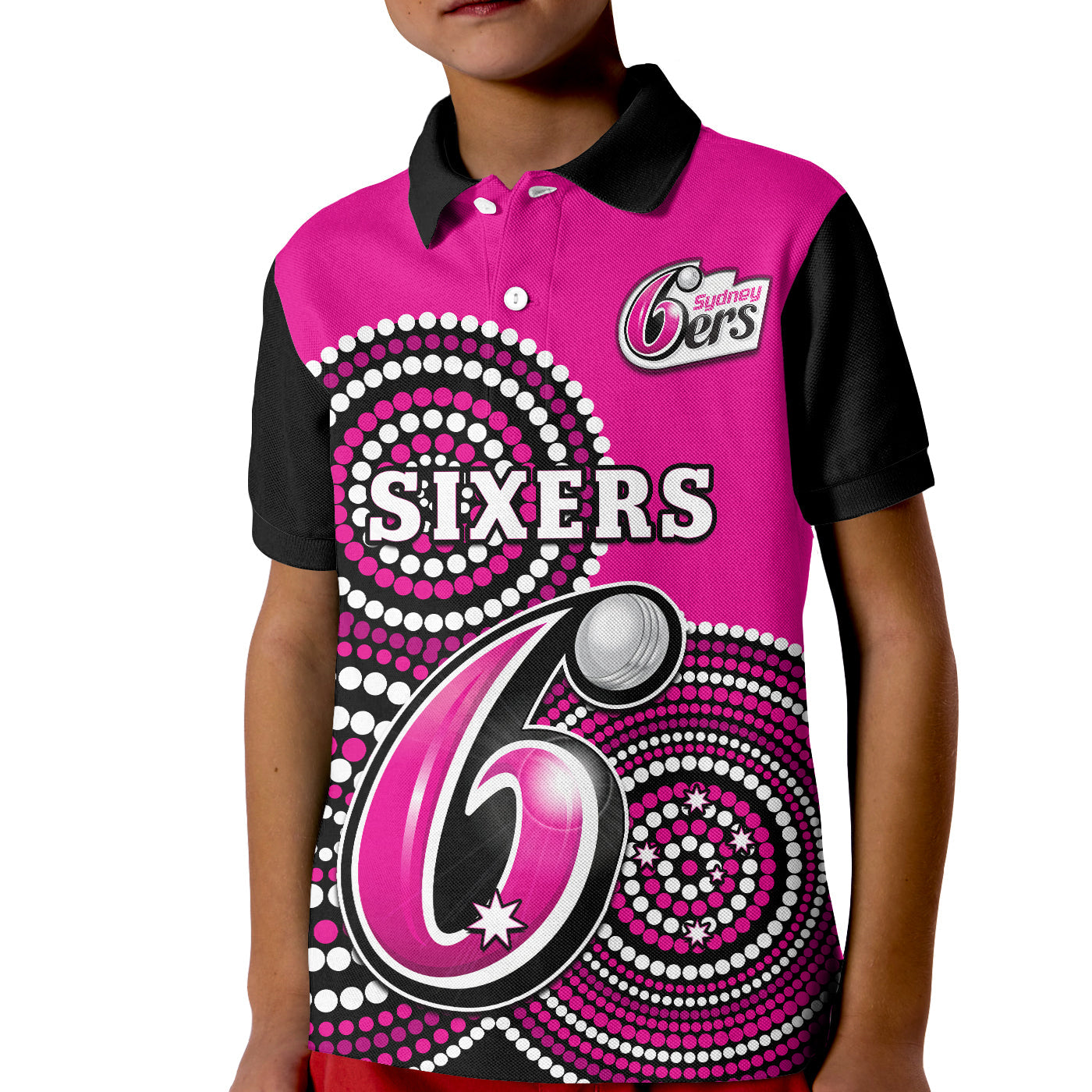 sydney-sixers-cricket-polo-shirt-kid-champions-bbl12-proud-indigenous-art