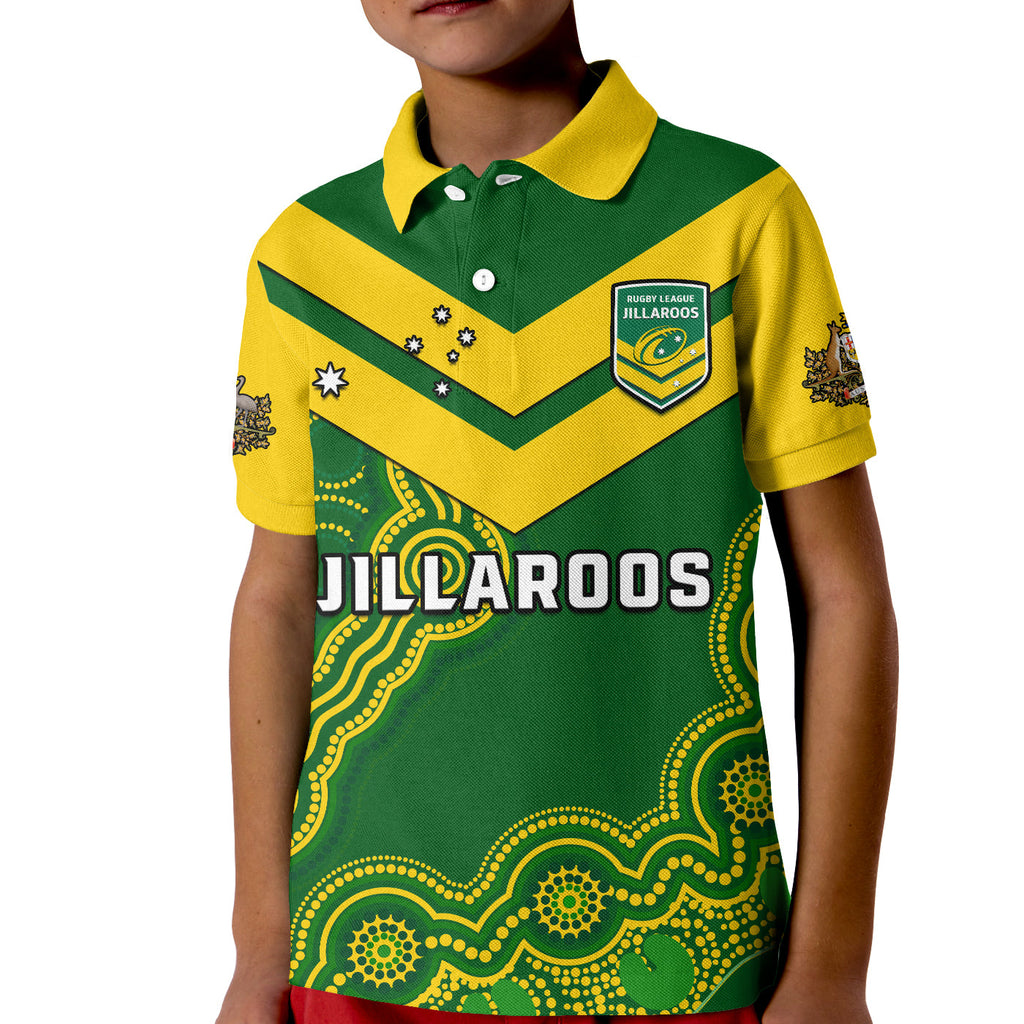 custom-text-and-number-australia-rugby-polo-shirt-kid-jillaroos-champions-indigenous-green-style