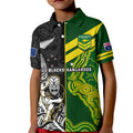 custom-personalised-australia-kangaroos-and-all-black-rugby-polo-shirt-kid-aboriginal-mix-nz-maori-fern